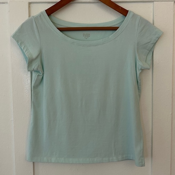 Eileen Fisher Tops - Eileen Fisher Organic Cotton T-Shirt Mint Green XS